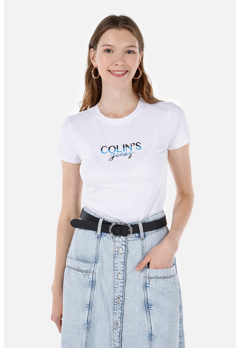 Tricou cu imprimeu logo - Alb