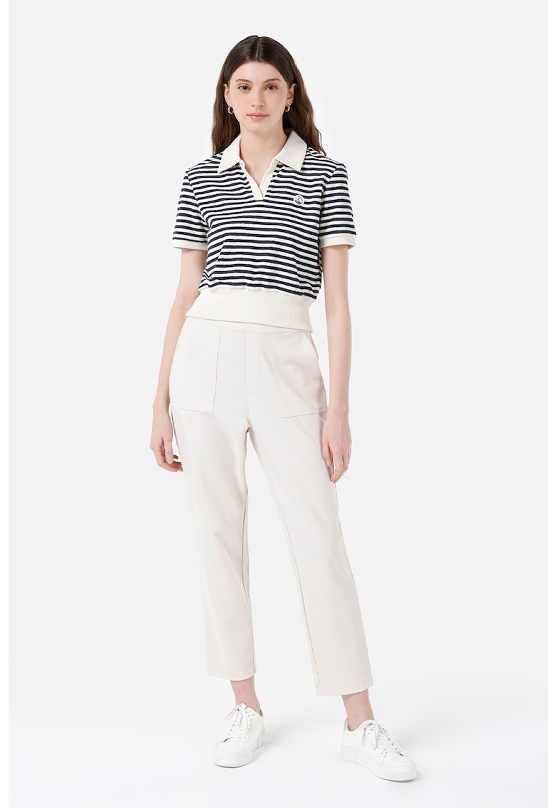 Pantaloni crop cu talie inalta