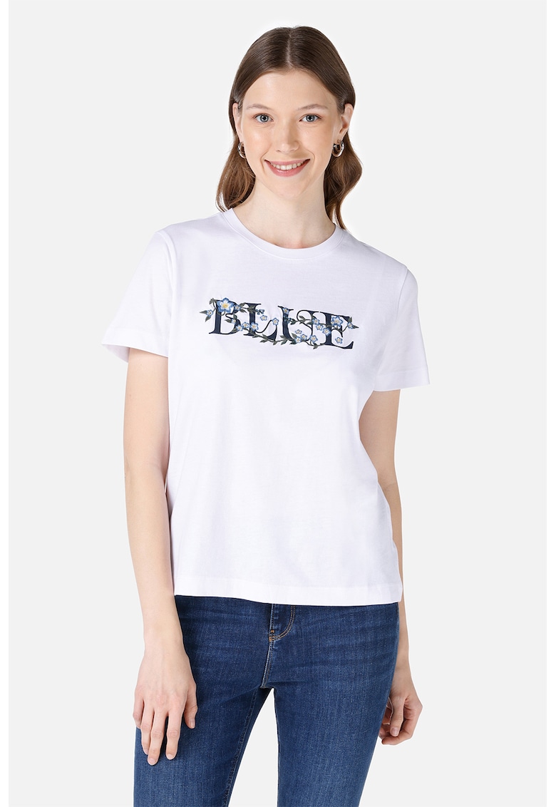 Tricou din bumbac cu imprimeu - Alb/Albastru