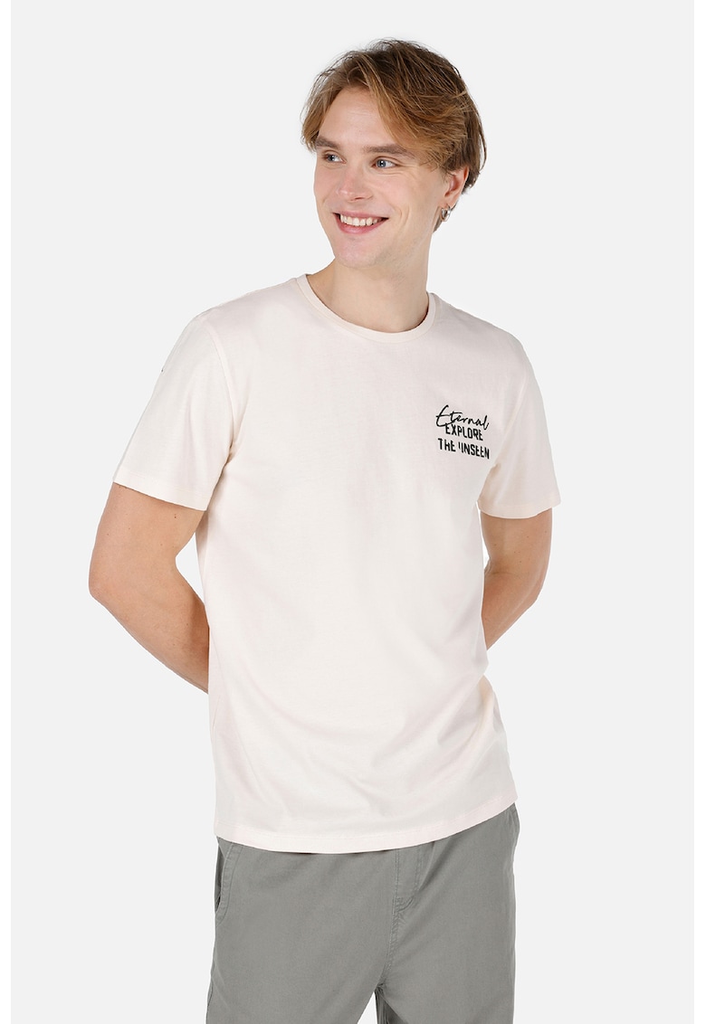 Tricou cu imprimeu text - Alb murdar