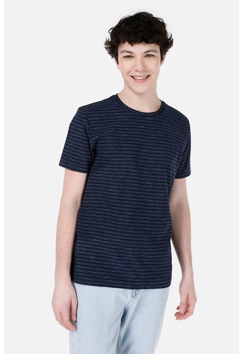 Tricou din bumbac cu model in dungi