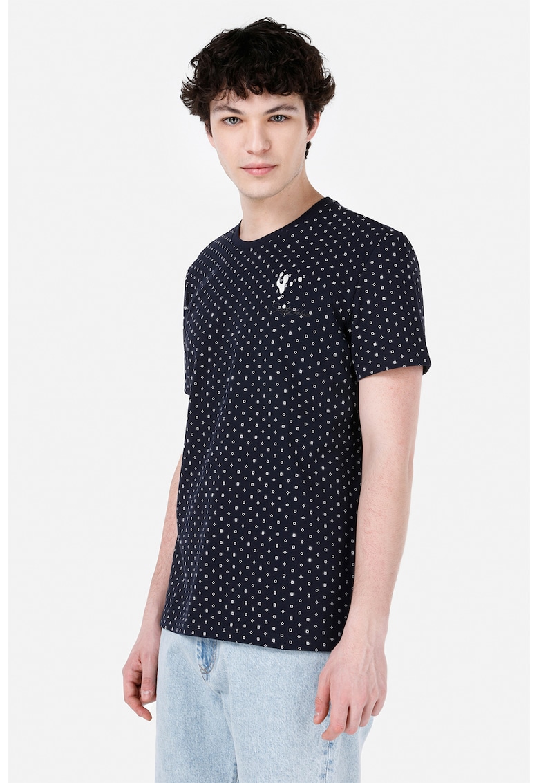 Tricou din bumbac cu imprimeu - Bleumarin