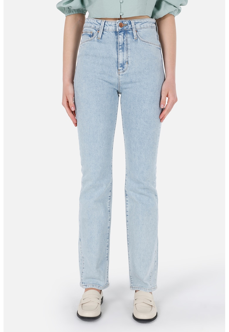 Blugi slim fit cu talie inalta