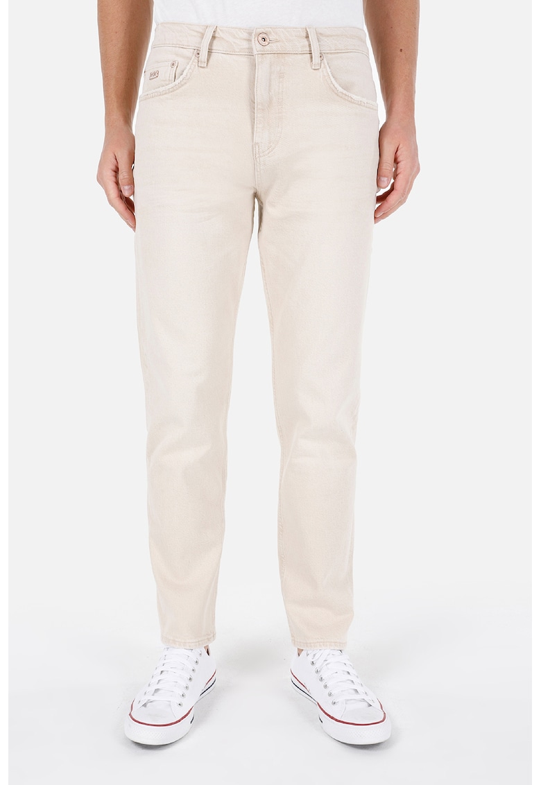 Blugi cu croiala dreapta si model cu 5 buzunare