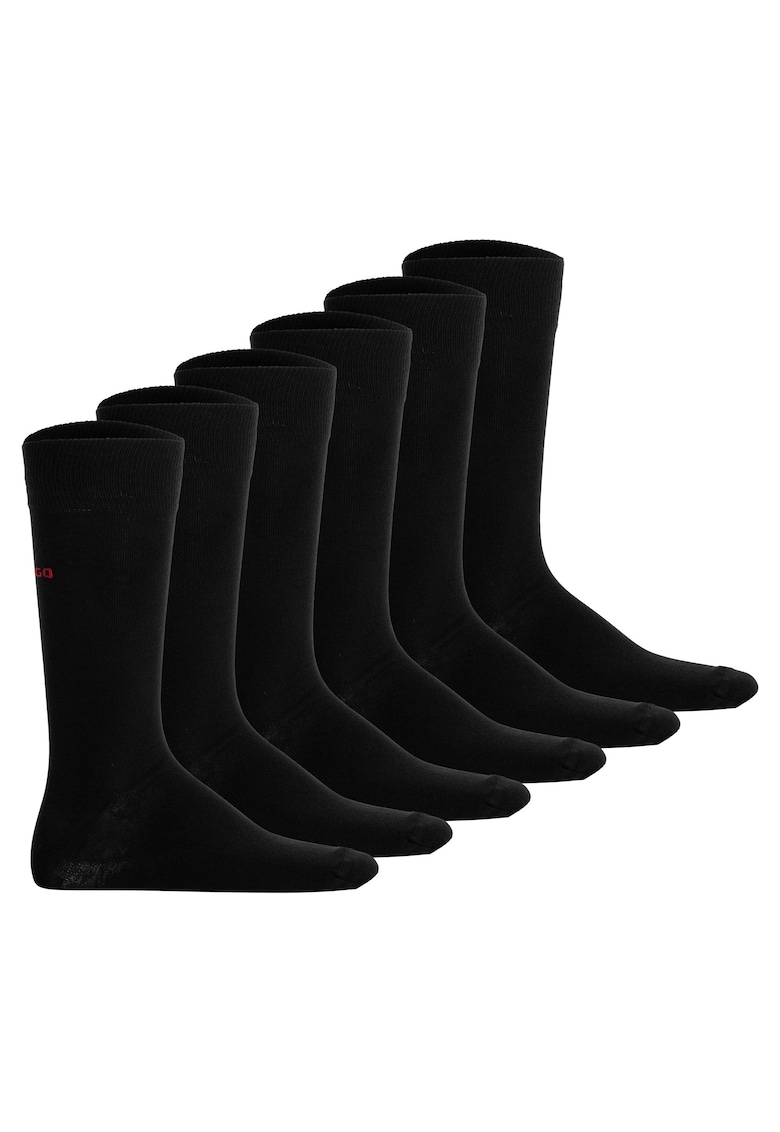 Hugo Set de sosete lungi unisex - 6 perechi - Negru