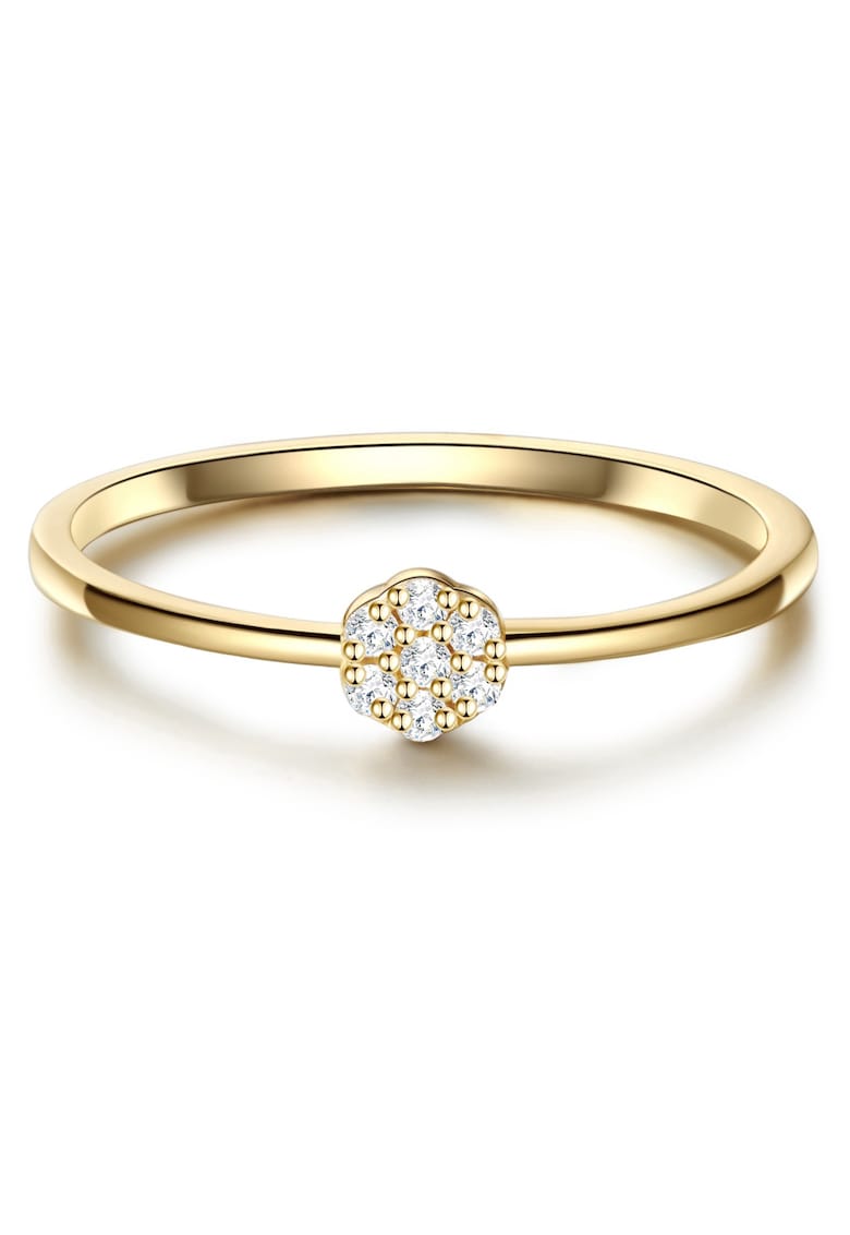 Inel placat cu aur de 14K si decorat cu zirconia