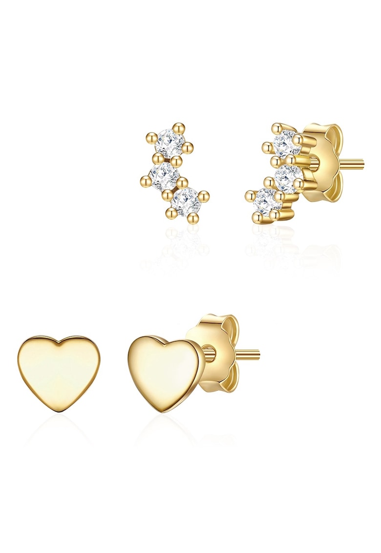 Set de cercei placati cu aur de 14k - 2 perechi