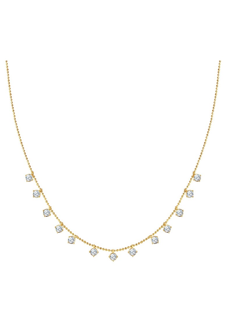Colier placat cu aur de 14K - cu cristale europene - Auriu/Galben