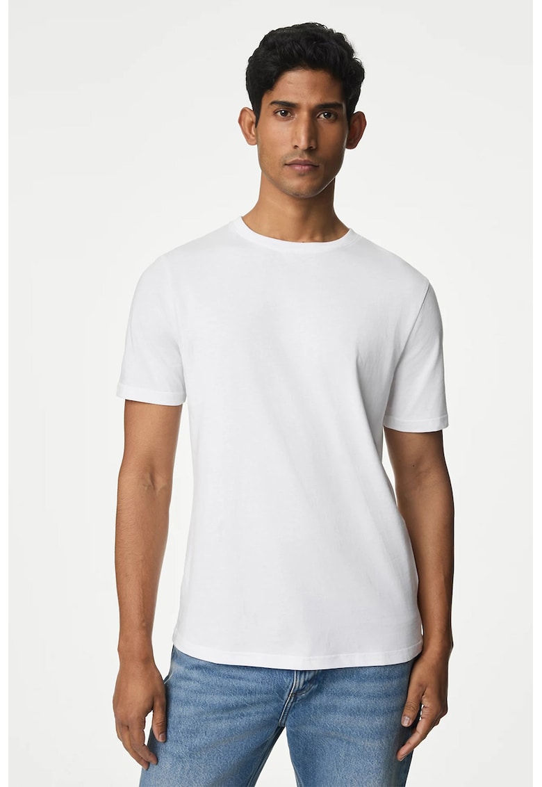 Marks Spencer Tricou slim-fit din bumbac - Alb