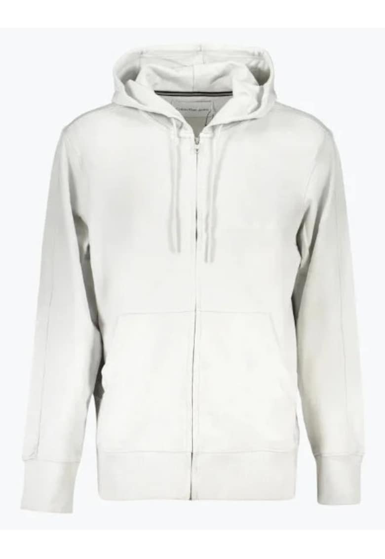 Hanorac barbati Institutional J30J325148 din bumbac cu gluga si inchidere cu fermoar - Gri