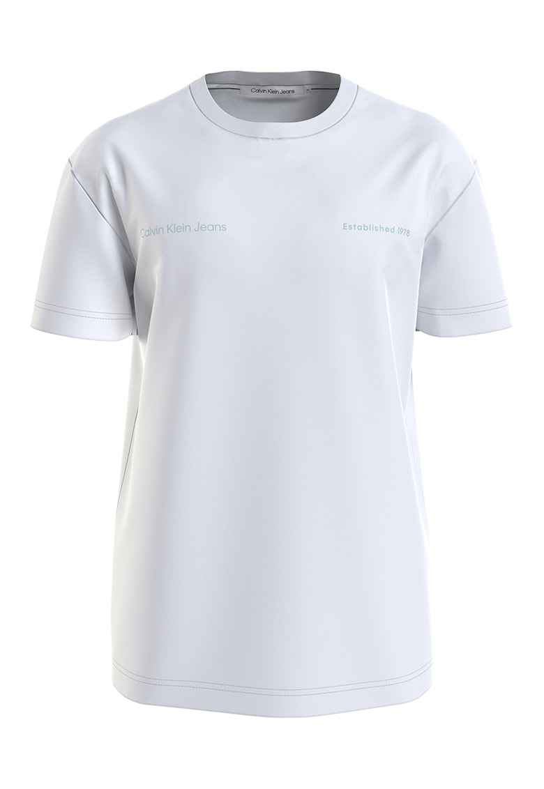 Tricou regular fit cu imprimeu logo - Alb optic