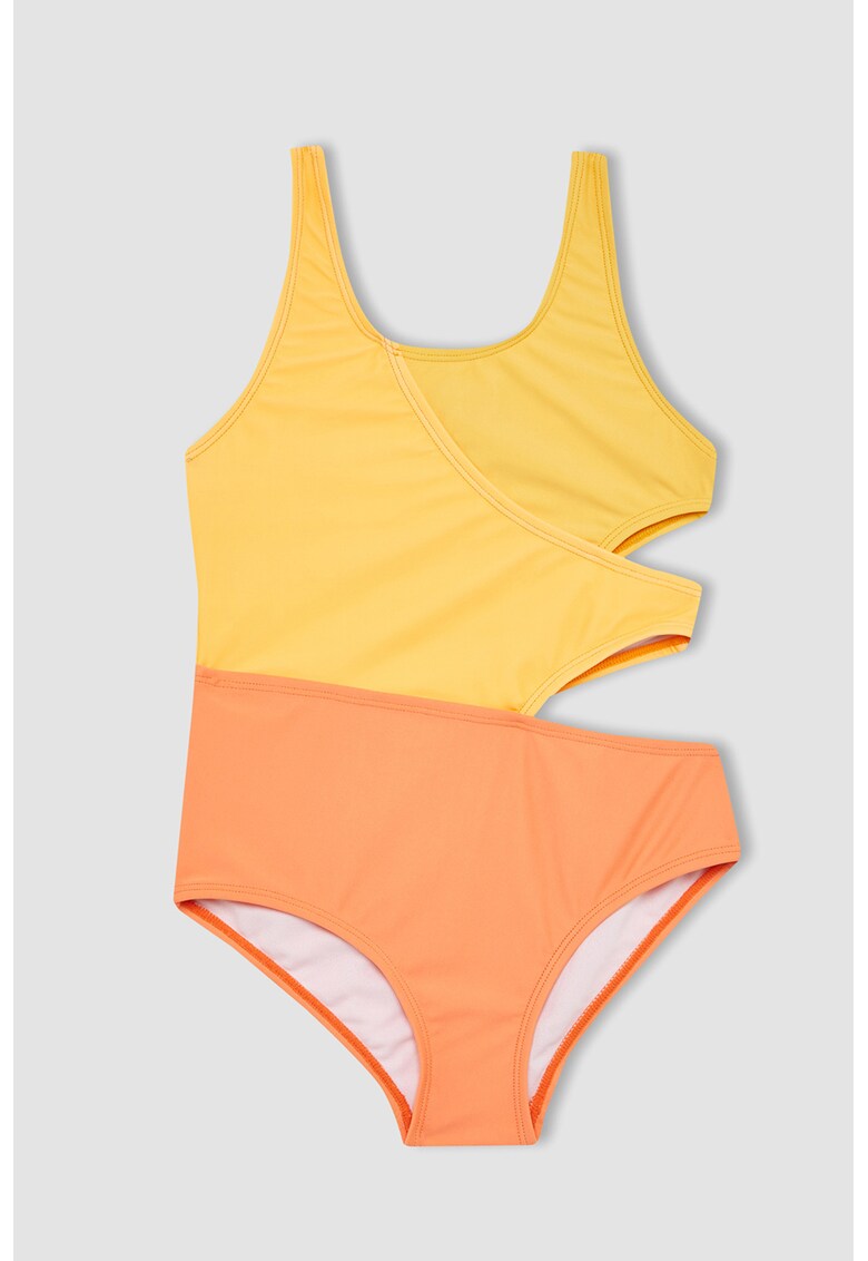 Costum de baie intreg cu model colorblock