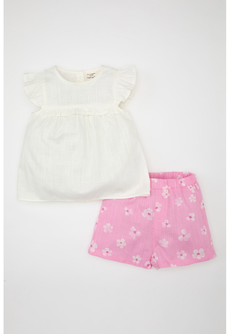 Set de pantaloni scurti si bluza de bumbac