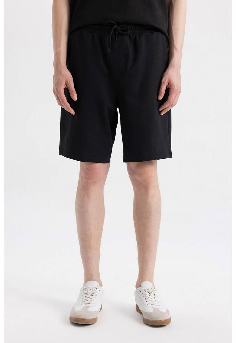 Pantaloni scurti din amestec de bumbac cu snur in talie