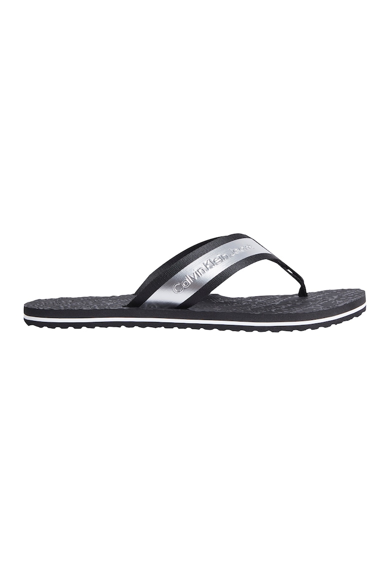 Papuci flip-flop cu logo in relief