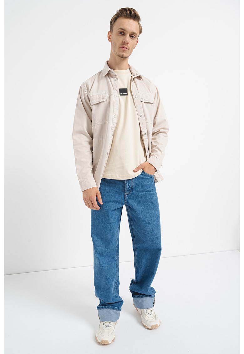 Jacheta-camasa de denim cu capse