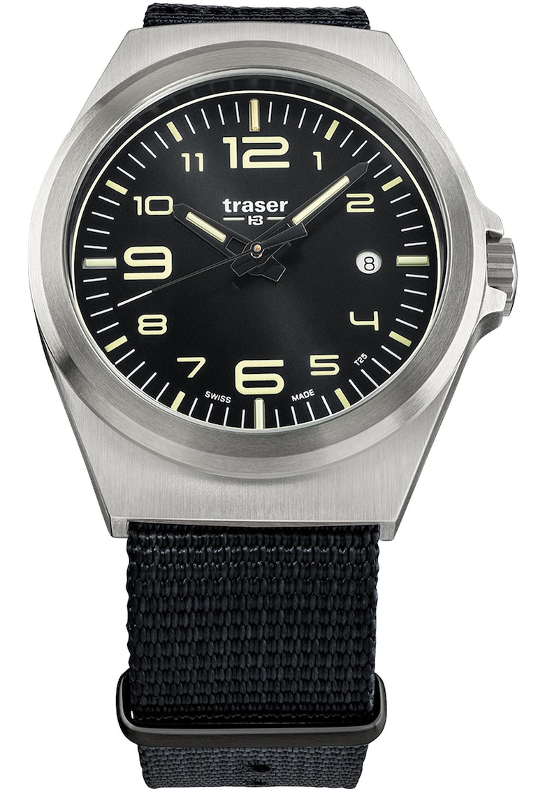 Ceas barbatesc P59 Essential M - mecanism quartz ETA 805.112 - rezistent la apa - 10 ATM - curea textila - negru