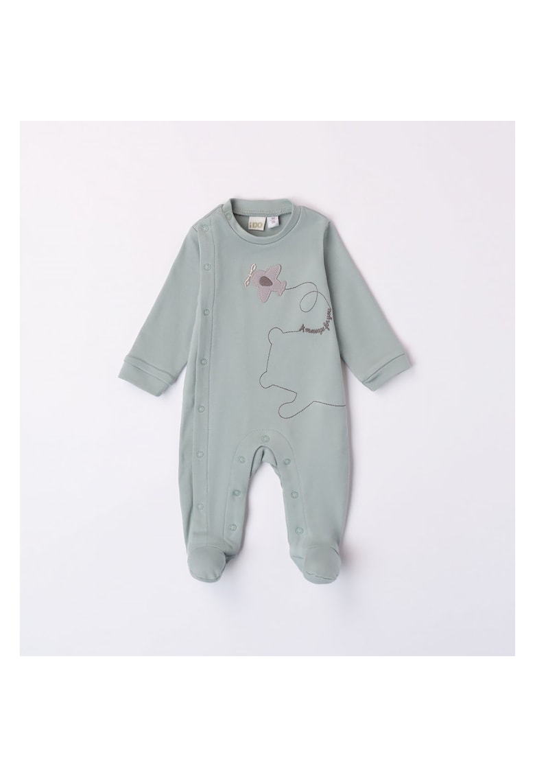 Salopeta lunga cu imprimeu pentru bebe baiat - 4.7176 - Verde - Verde
