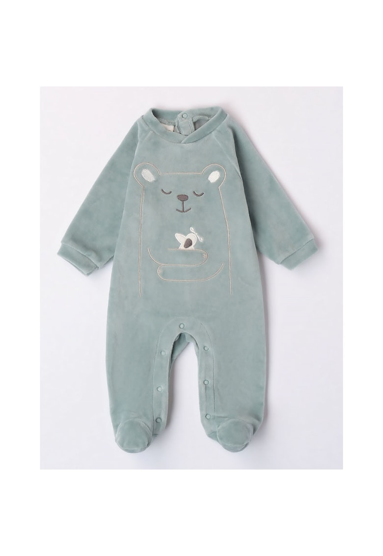 Salopeta plusata cu imprimeu pentru bebe baiat - I Do - 4.7173 - Verde - Verde