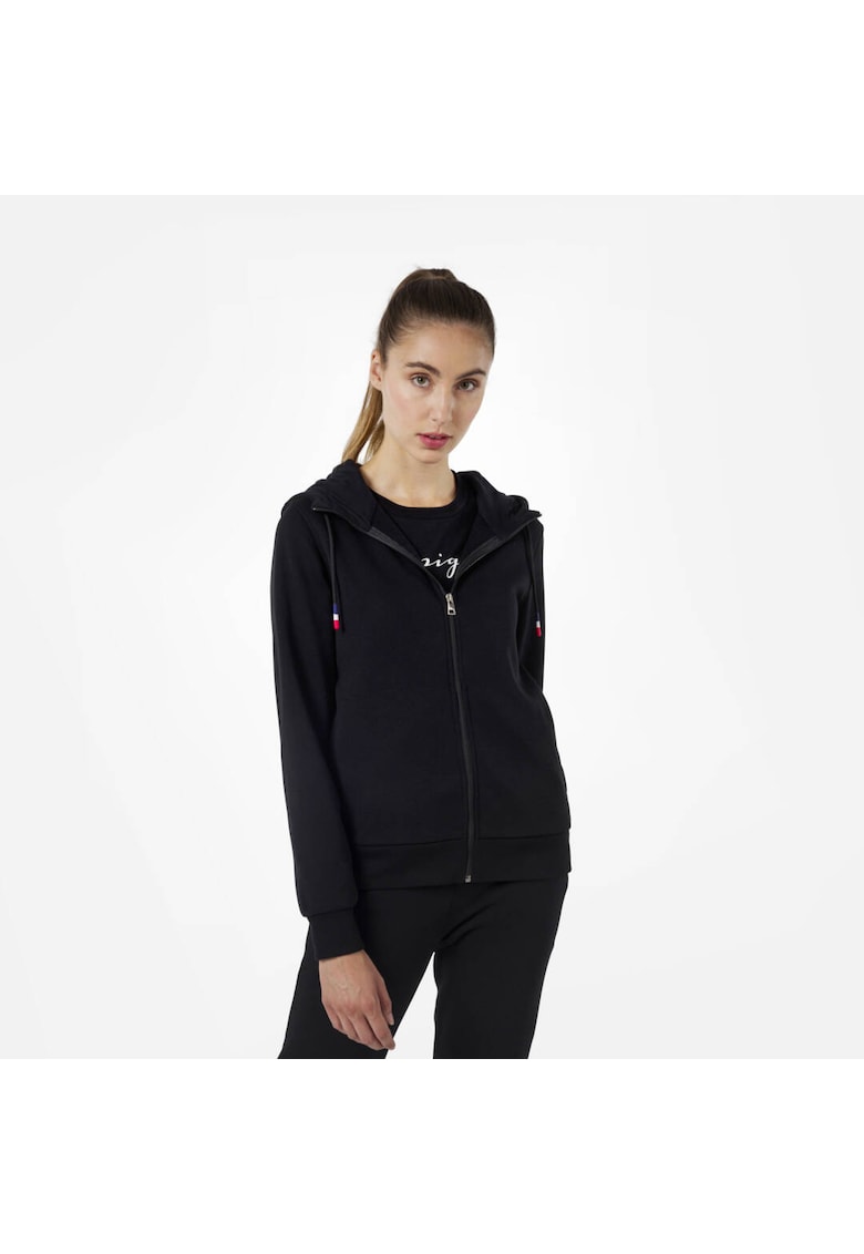 Bluza sport dama Logo sweat cu fermoar - negru - Negru