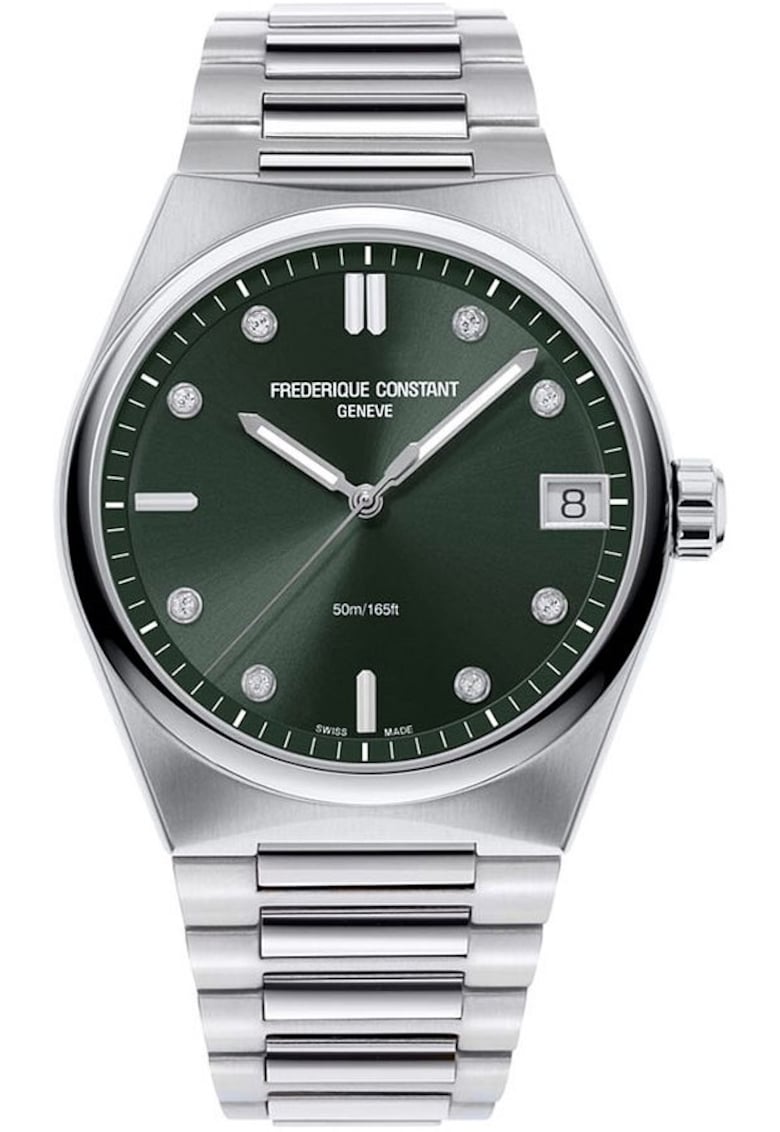 Ceas Highlife Lady - argintiu - cadran verde cu diamante - inox