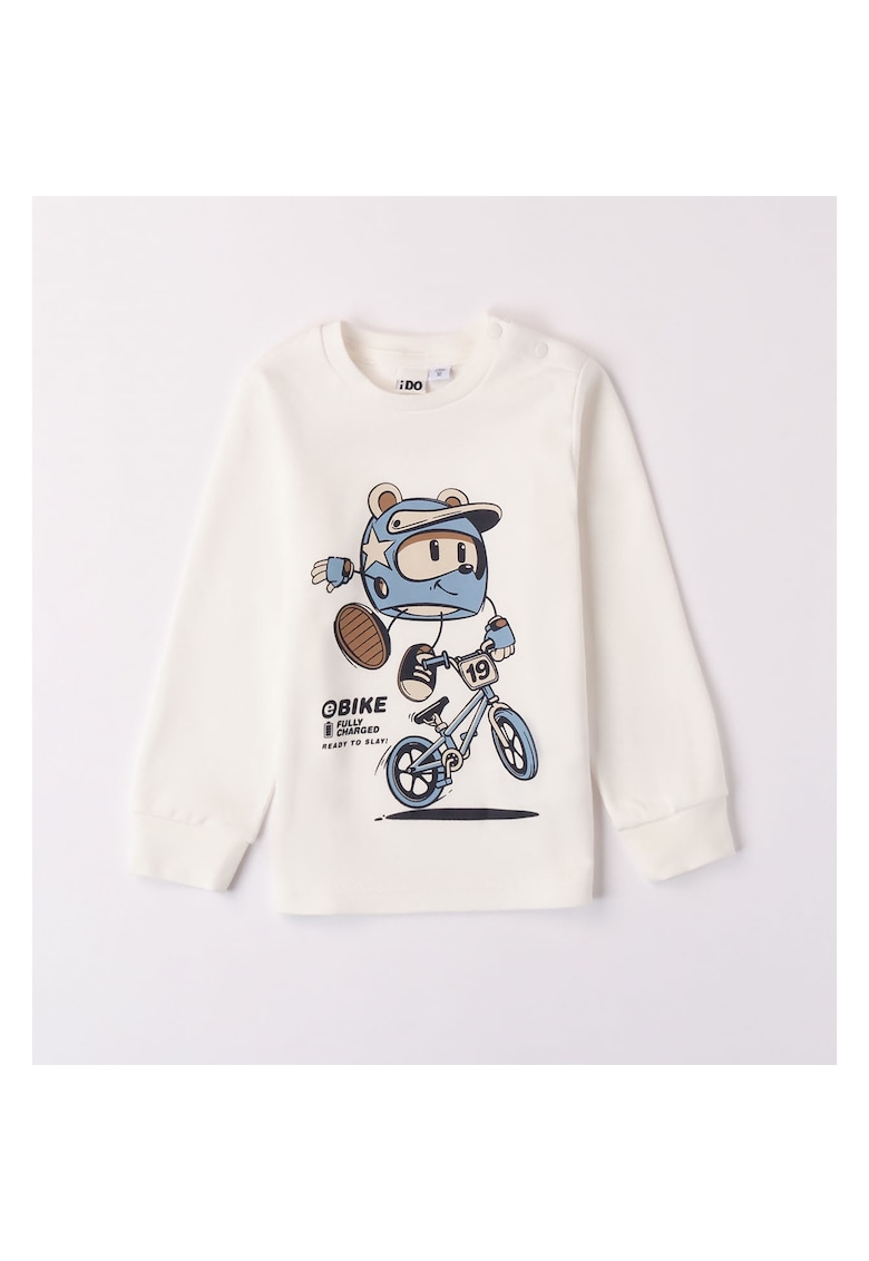 Bluza cu imprimeu pentru baieti - 4.7428 - Alb - Albastru