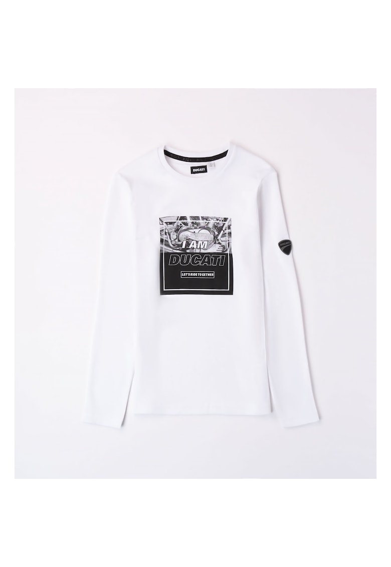 Bluza maneca lunga pentru baieti - G.7628 - Alb - Alb/Negru