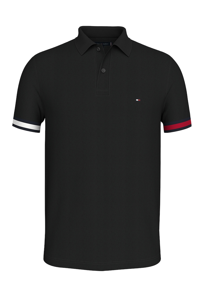 Tricou polo slim fit din amestec de bumbac organic