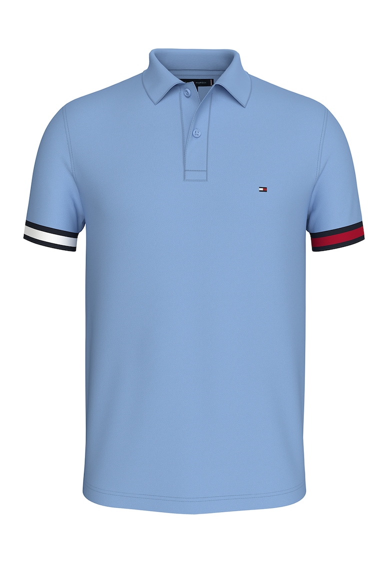 Tricou polo slim fit din amestec de bumbac organic