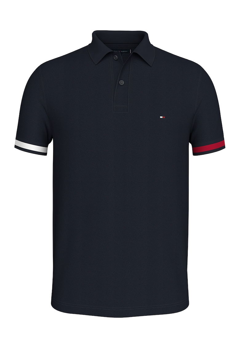 Tricou polo slim fit din amestec de bumbac organic