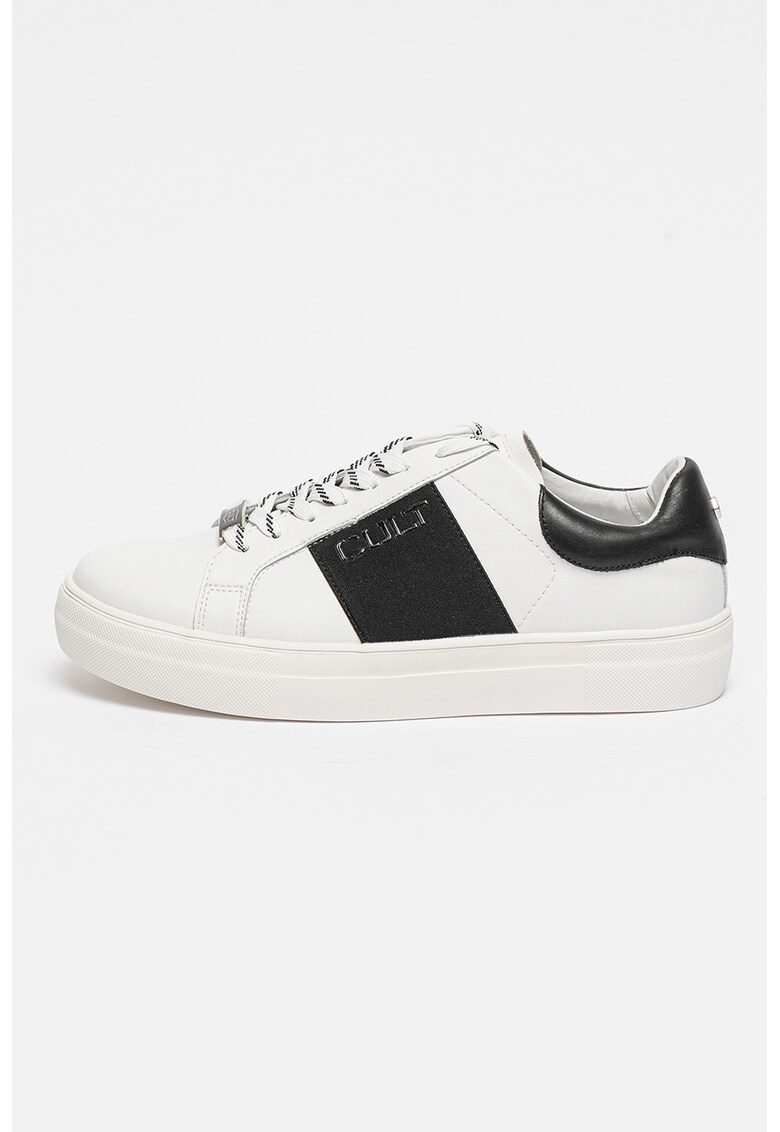 Pantofi sport din piele cu garnituri din material textil Lemmy - Alb/Negru