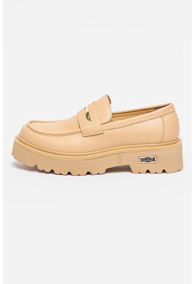 Pantofi loafer din piele Slash - Maro nisip