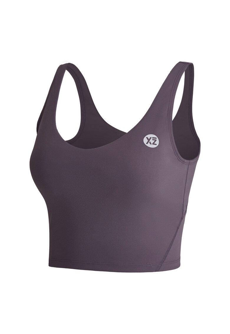 Top crop cu burete detasabil - Violet