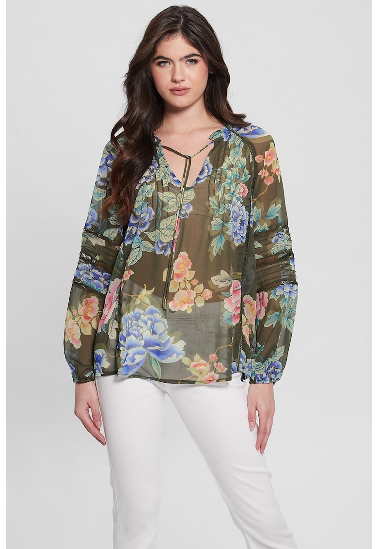 Bluza de sifon cu model floral