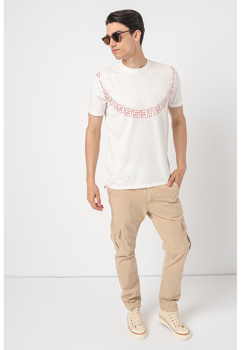 Tricou din amestec de modal cu model logo - pentru fitness