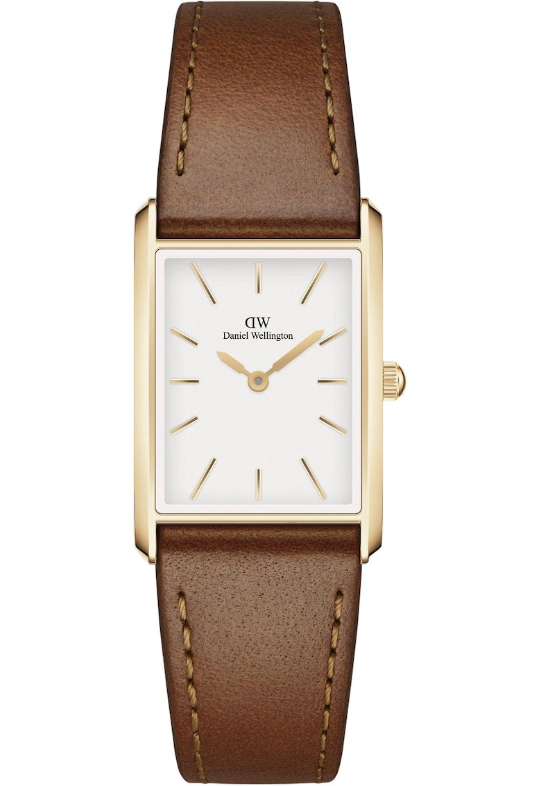 Ceas dama Bound Durham - carcasa aurie - cadran alb - otel inoxidabil/piele - maro - 316L+PVD