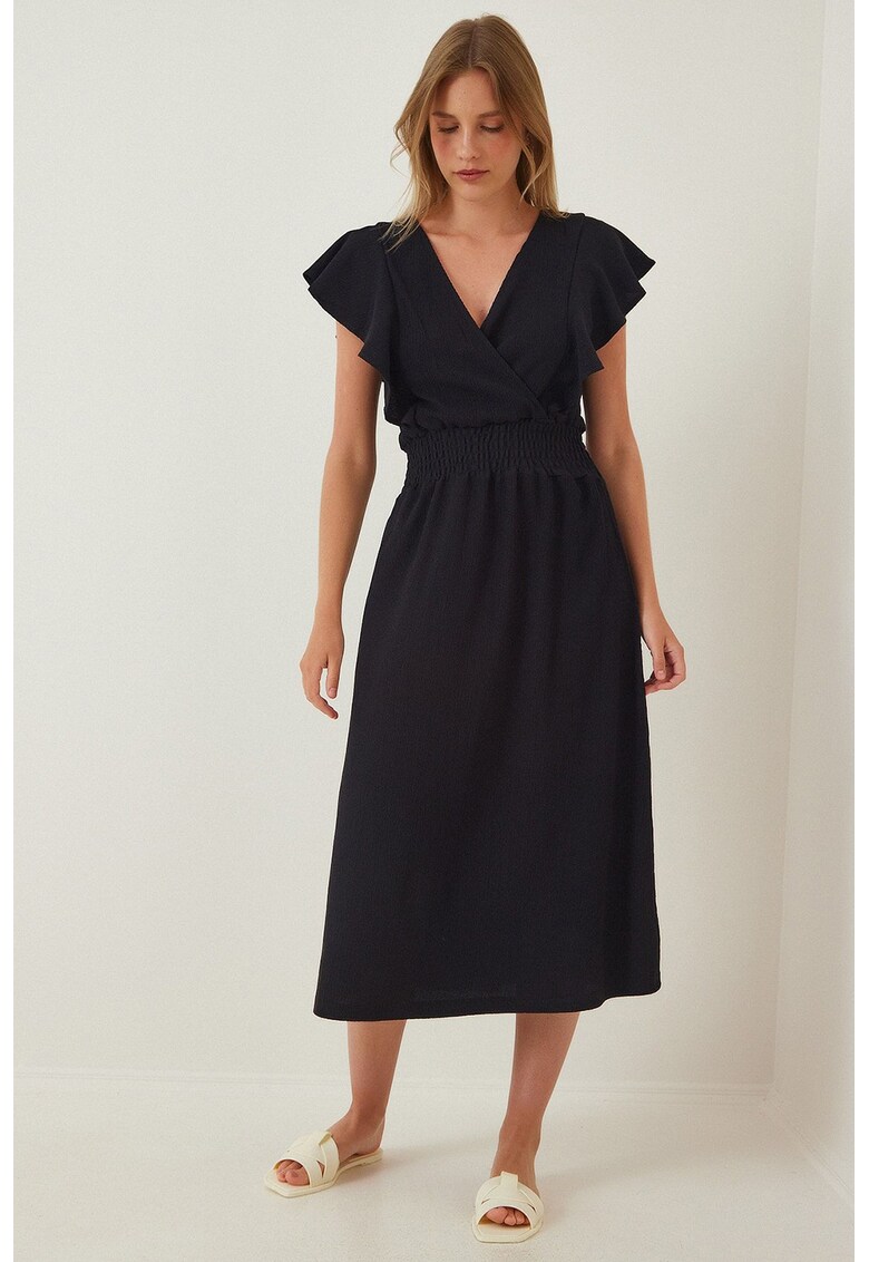 Rochie midi cu talie elastica
