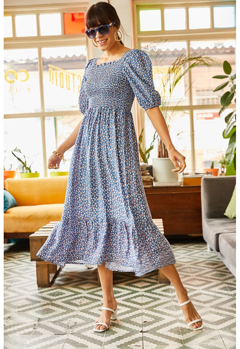 Rochie midi cu model floral
