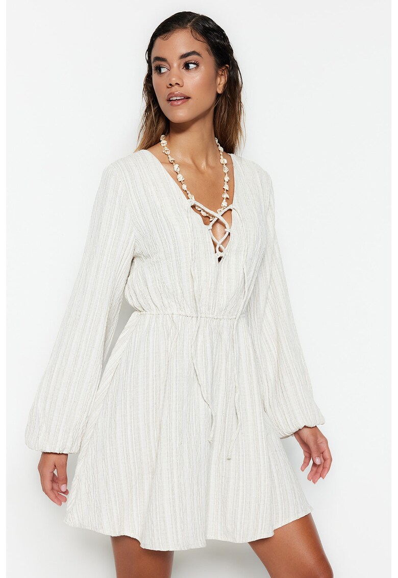Rochie mini evazata cu talie elastica
