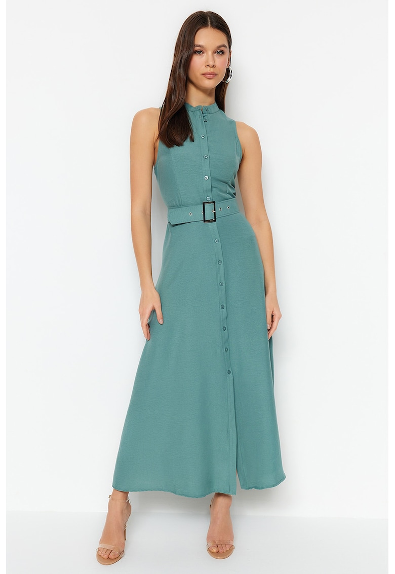 Rochie fara maneci cu o curea asortata