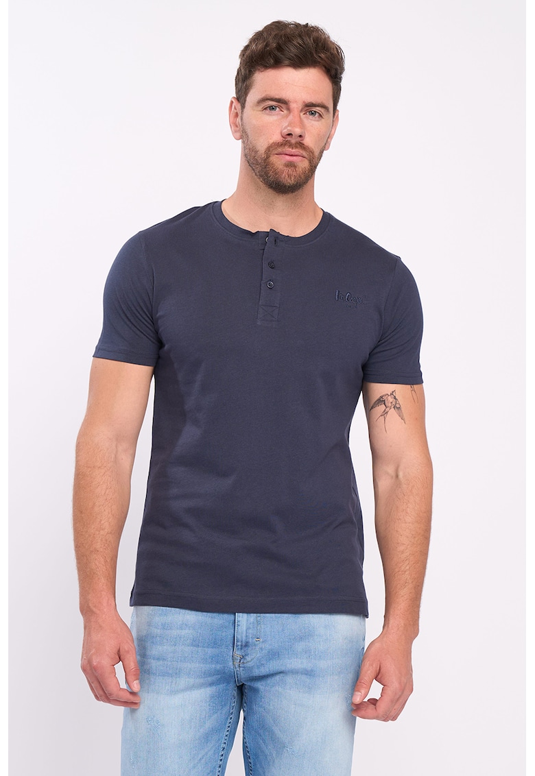 Tricou Henley cu logo