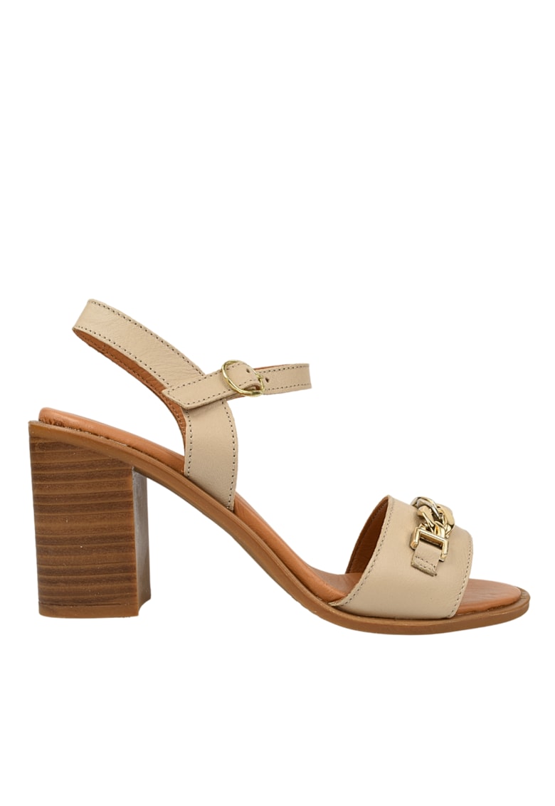 Sandale elegante - dama -  D42-9103 bej - piele naturala - toc