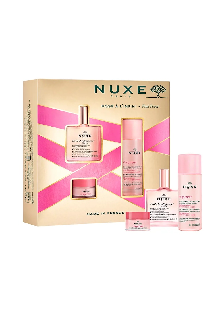 Set Ulei uscat multifunctional 50 ml - Balsam de buze 15 g - Apa micelara 100 ml - Huille Prodigieuse Rose