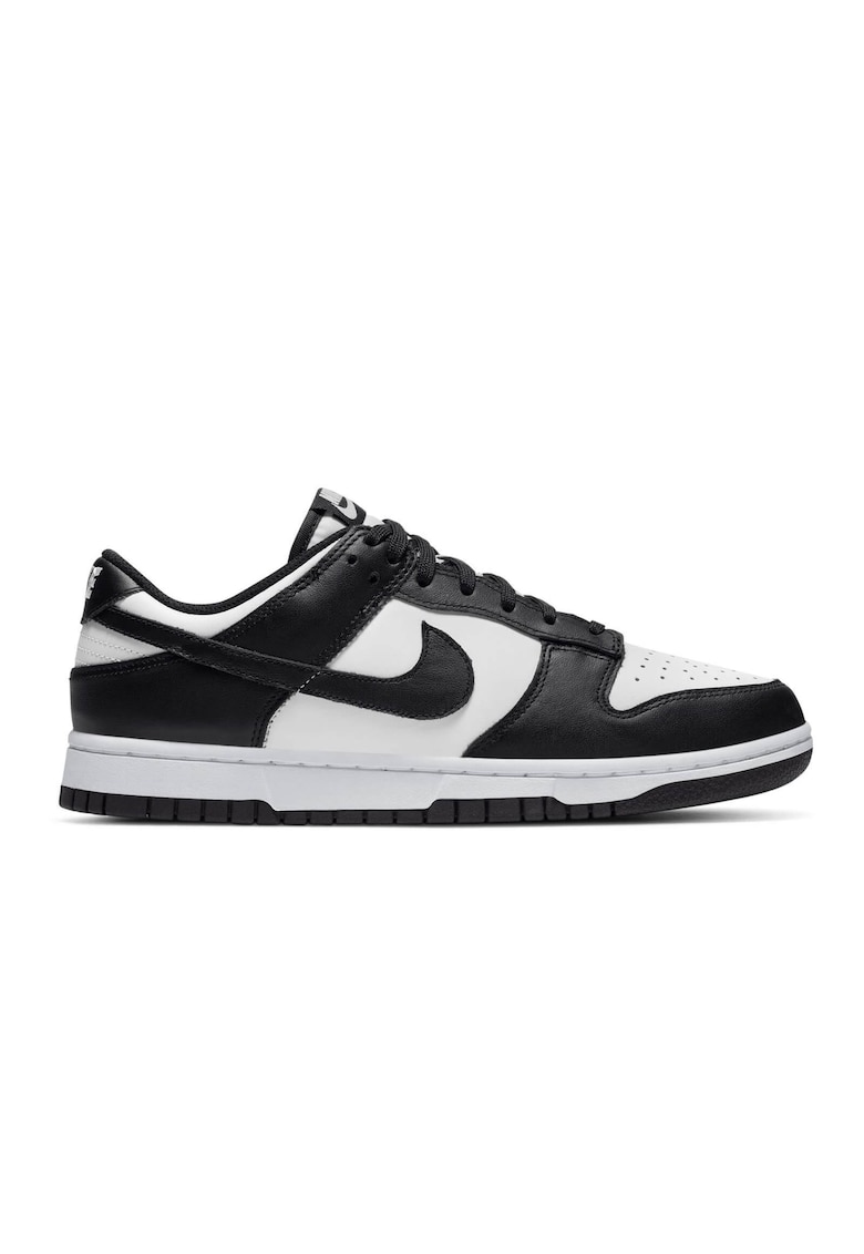 Dunk Low Piele intoarsa - Alb/Negru