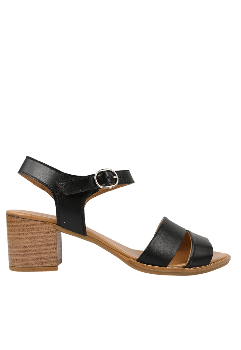Sandale elegante - dama -  D12-192 negru - piele naturala - cu toc