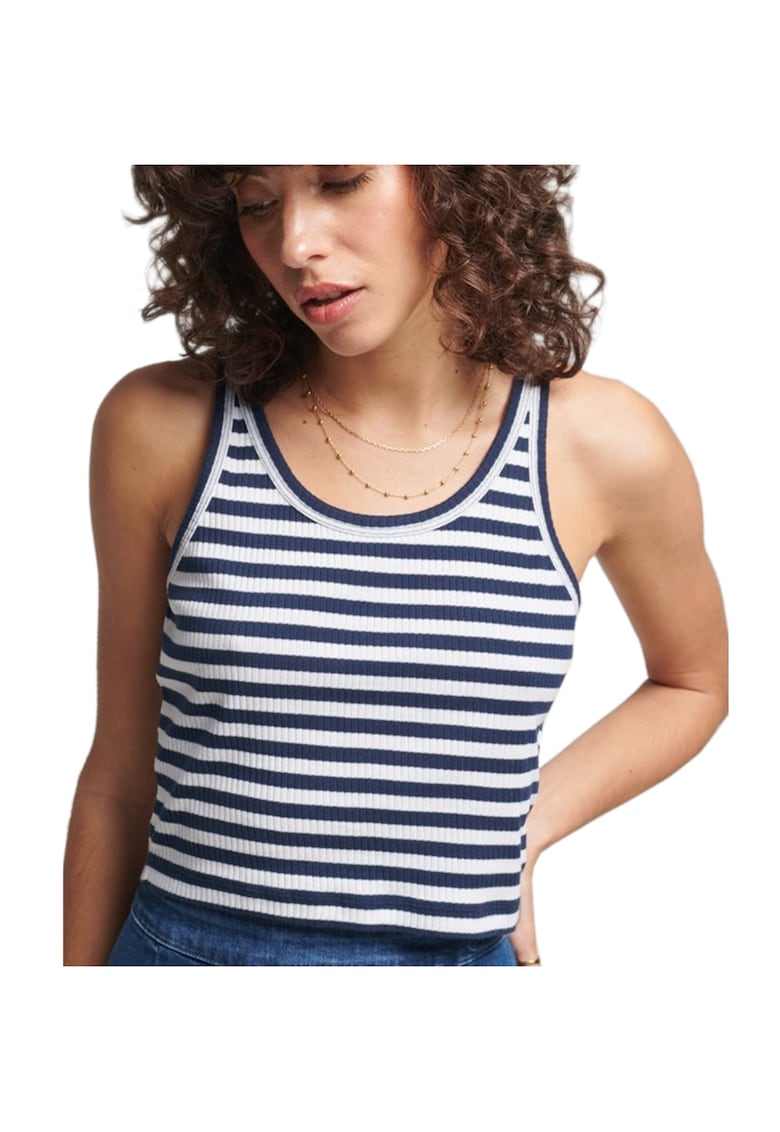 Superdry Co Tricou dama Superdry Vintage Crop - bumbac - rosu - Alb/Bleumarin