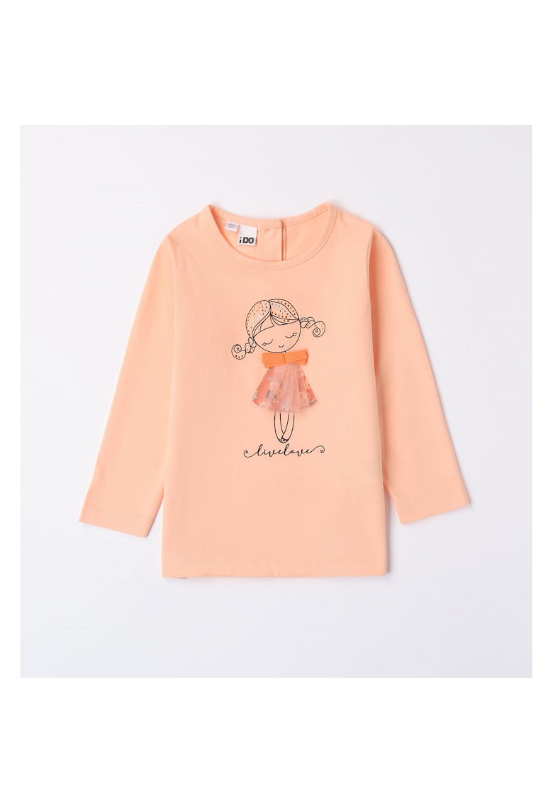 Bluza cu imprimeu pentru fetite - 4.7575 - Portocaliu - Negru/Portocaliu/Argintiu