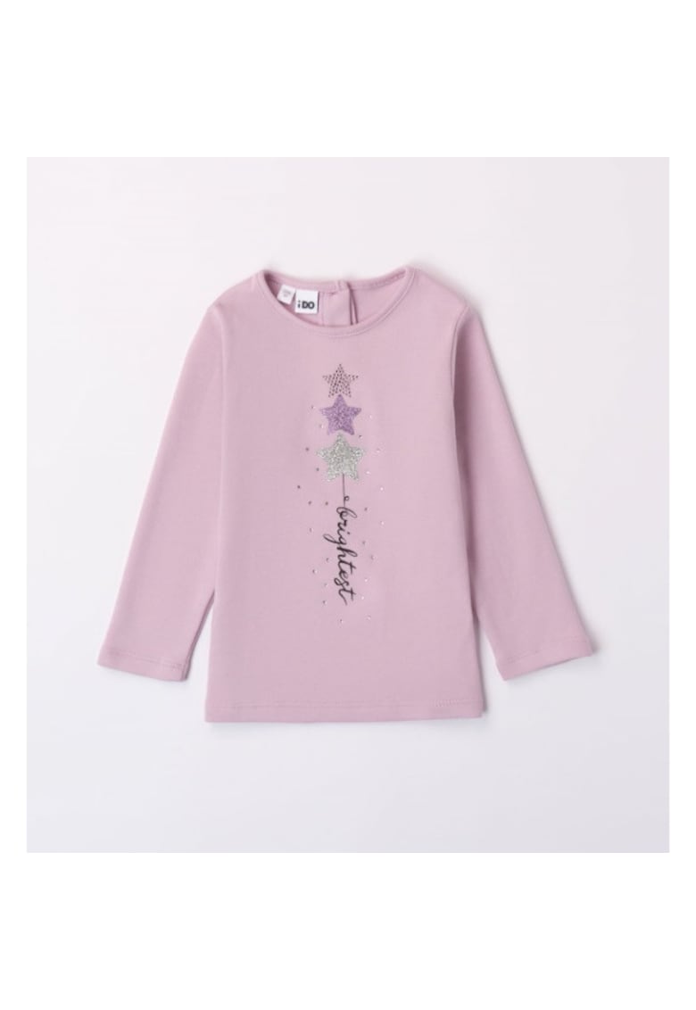 Bluza cu imprimeu stelute pentru fetite - 4.7582 - Mov/Argintiu