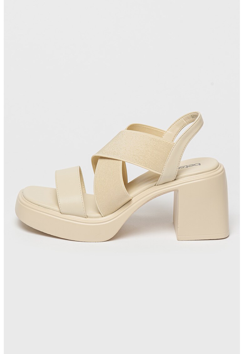 Sandale slingback cu toc masiv