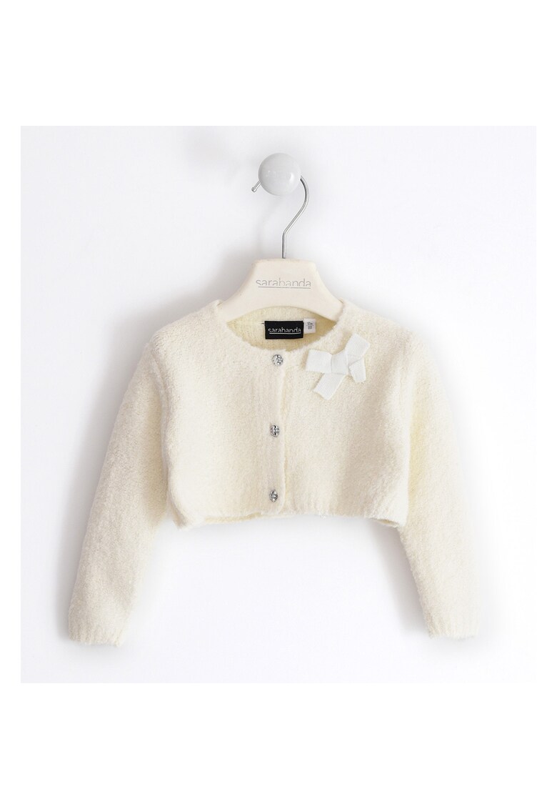 Cardigan pufos pentru fetite - 0.5243 - Alb